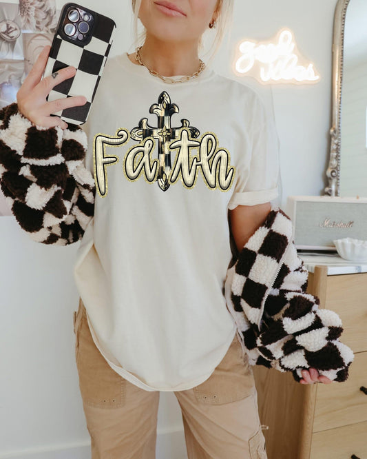 Faith Checkered Cross RC - DTF Transfer