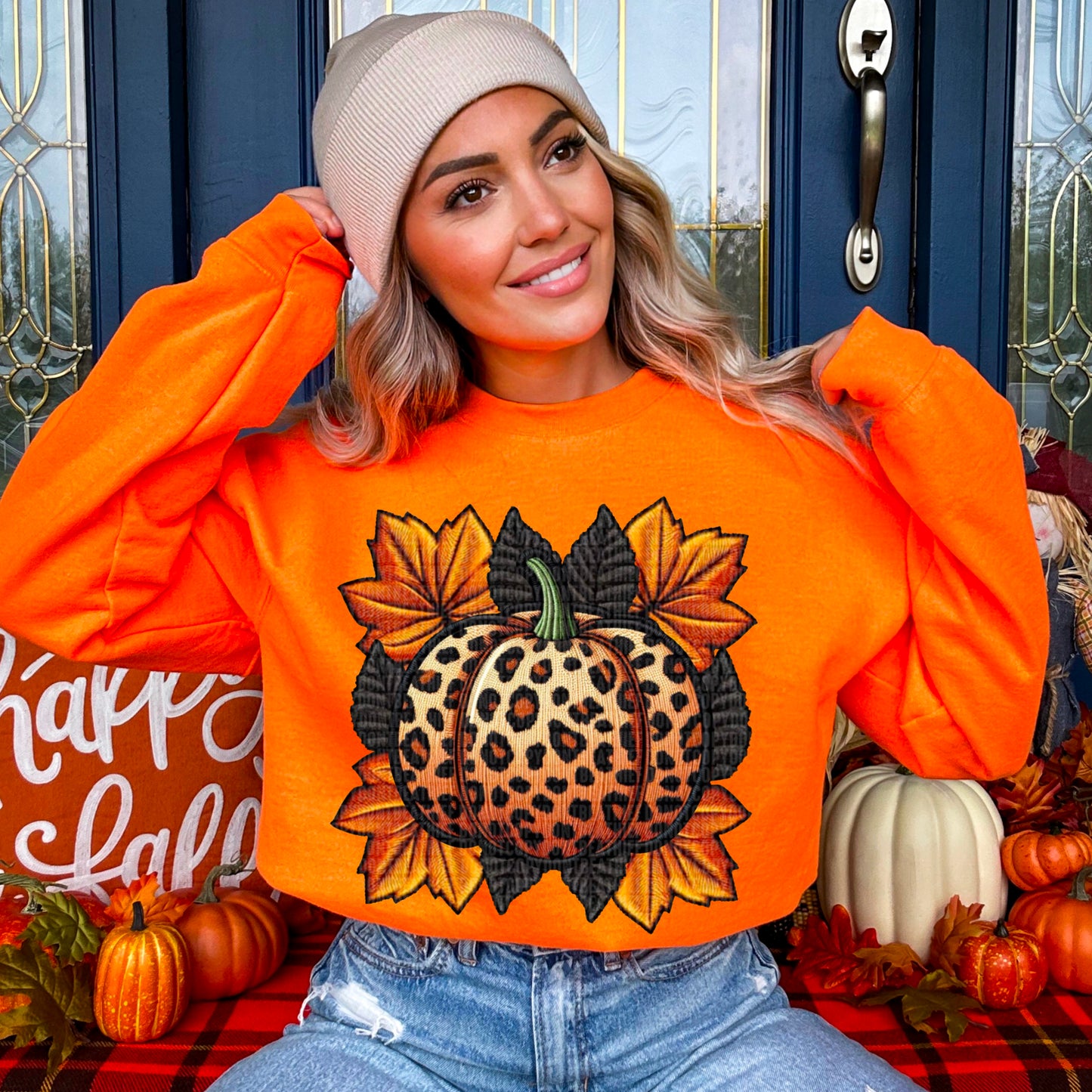 Animal Print Pumpkins leaves-DTF Transfers