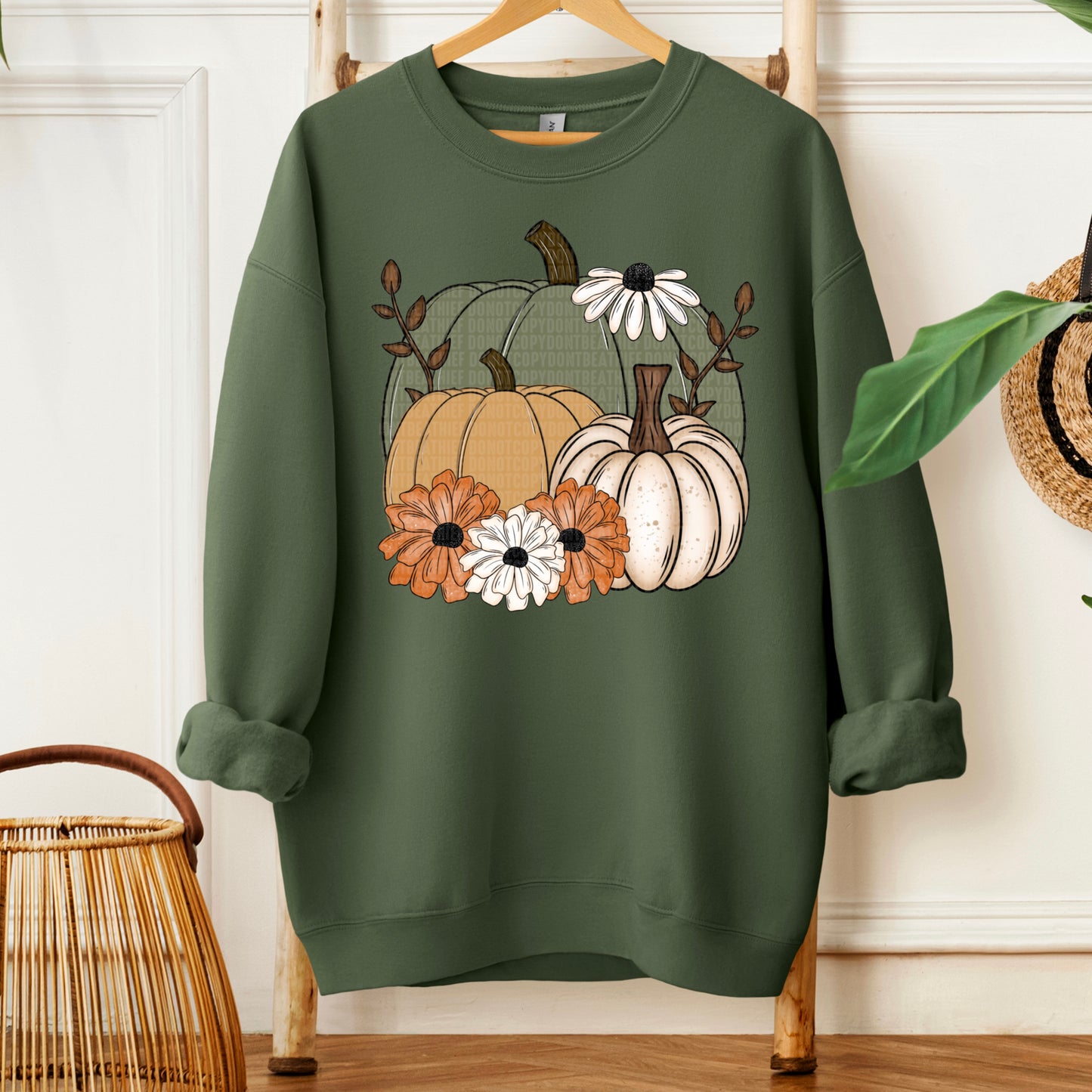 Fall pumpkin floral- DTF Transfer