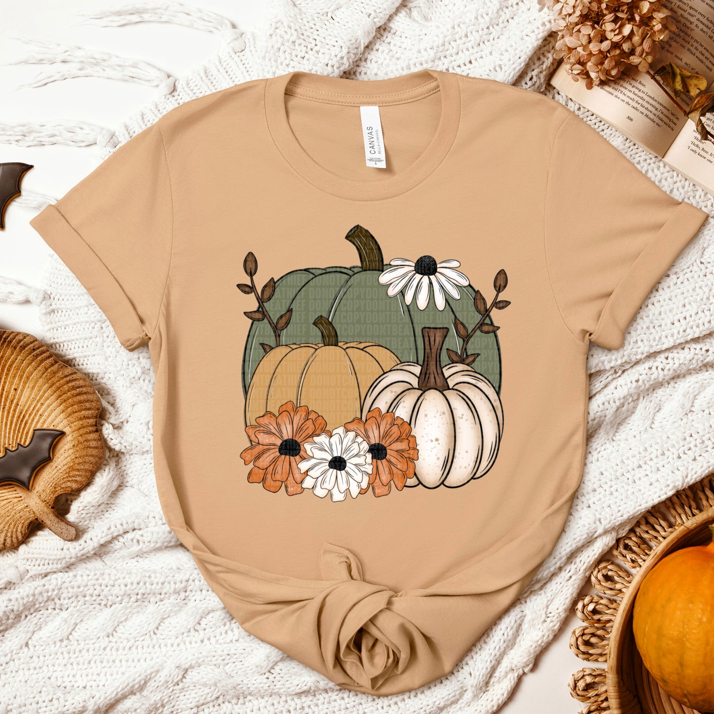 Fall pumpkin floral- DTF Transfer