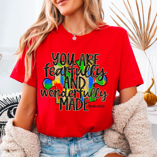 Autism-You are fearfully and wonderfully made Psalm 139:14- DTF Transfer