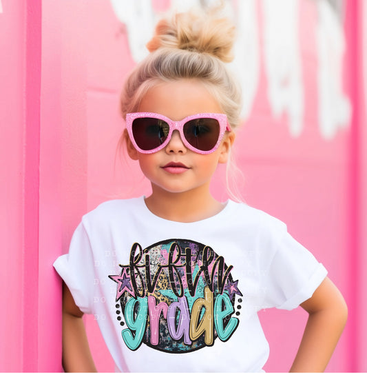 Grades-Back to school-Circle Grunge- DTF Transfer