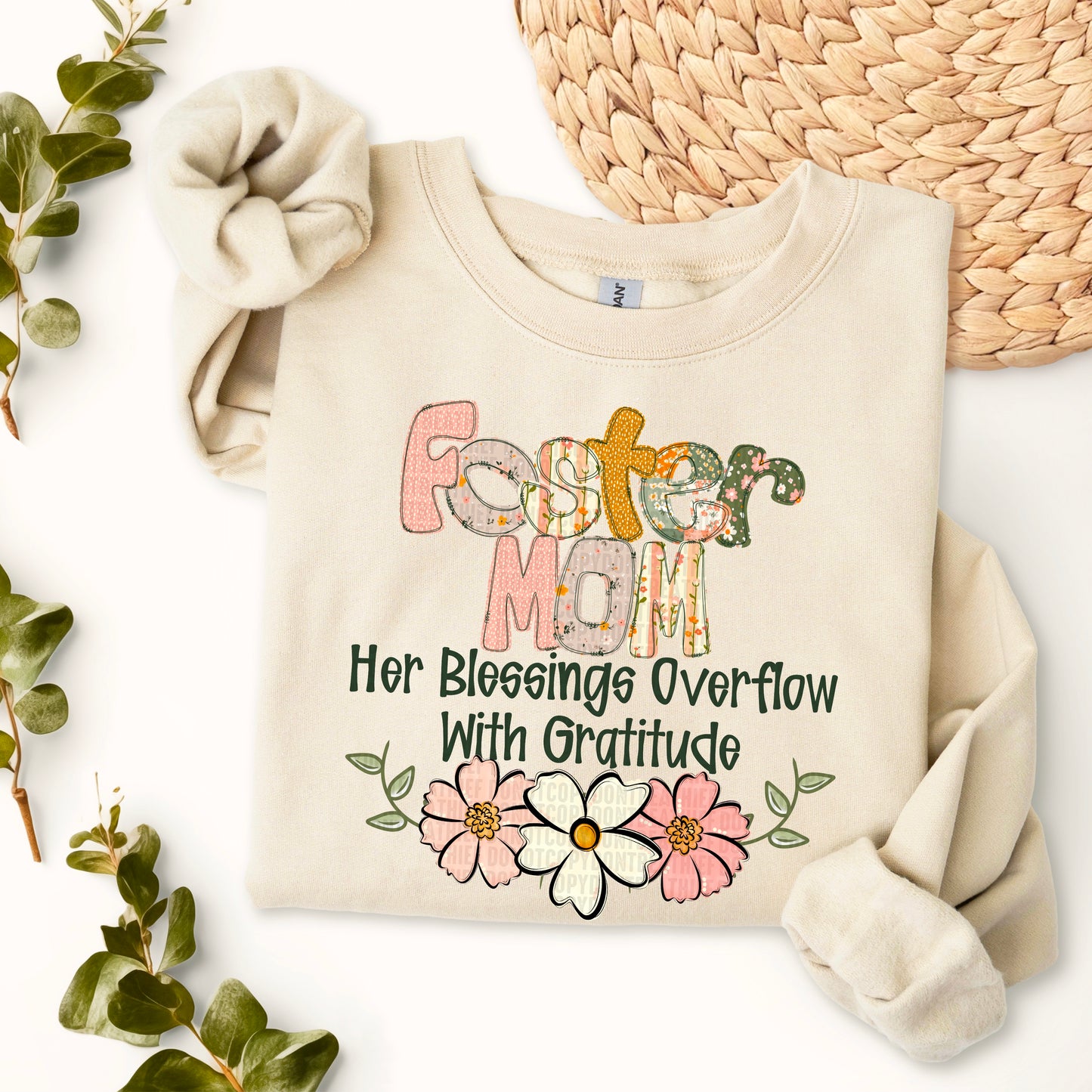 Her blessings overflow with gratitude- DTF Transfer