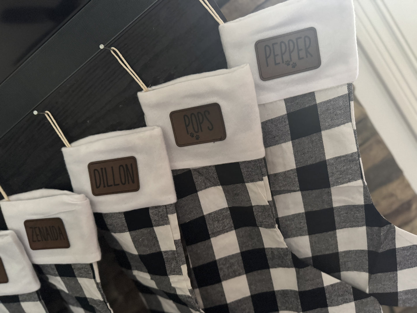 Plaid Leather Custom Patch-STOCKING