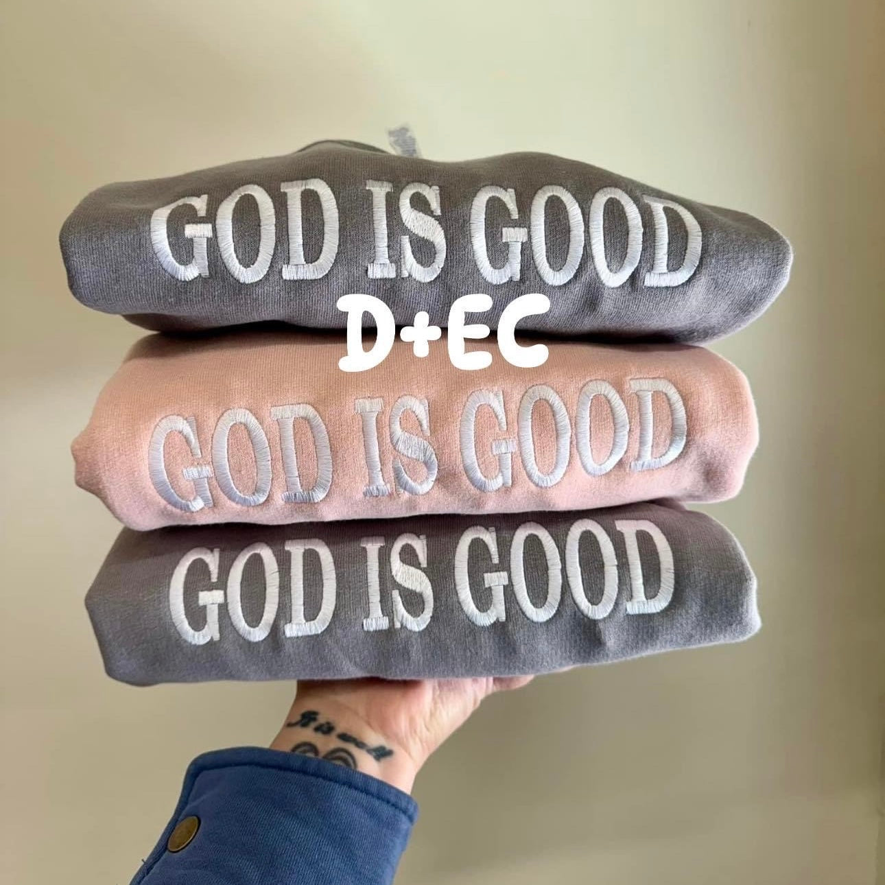 God is good-Embroidered Sweatshirt-TAT 21-27 business days