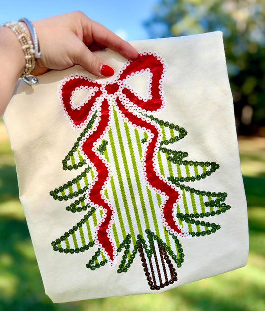 Faux Seersucker Christmas Tree- DTF Transfer