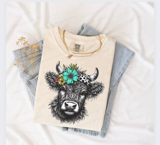 Spring highland Cow-DTF Transfer