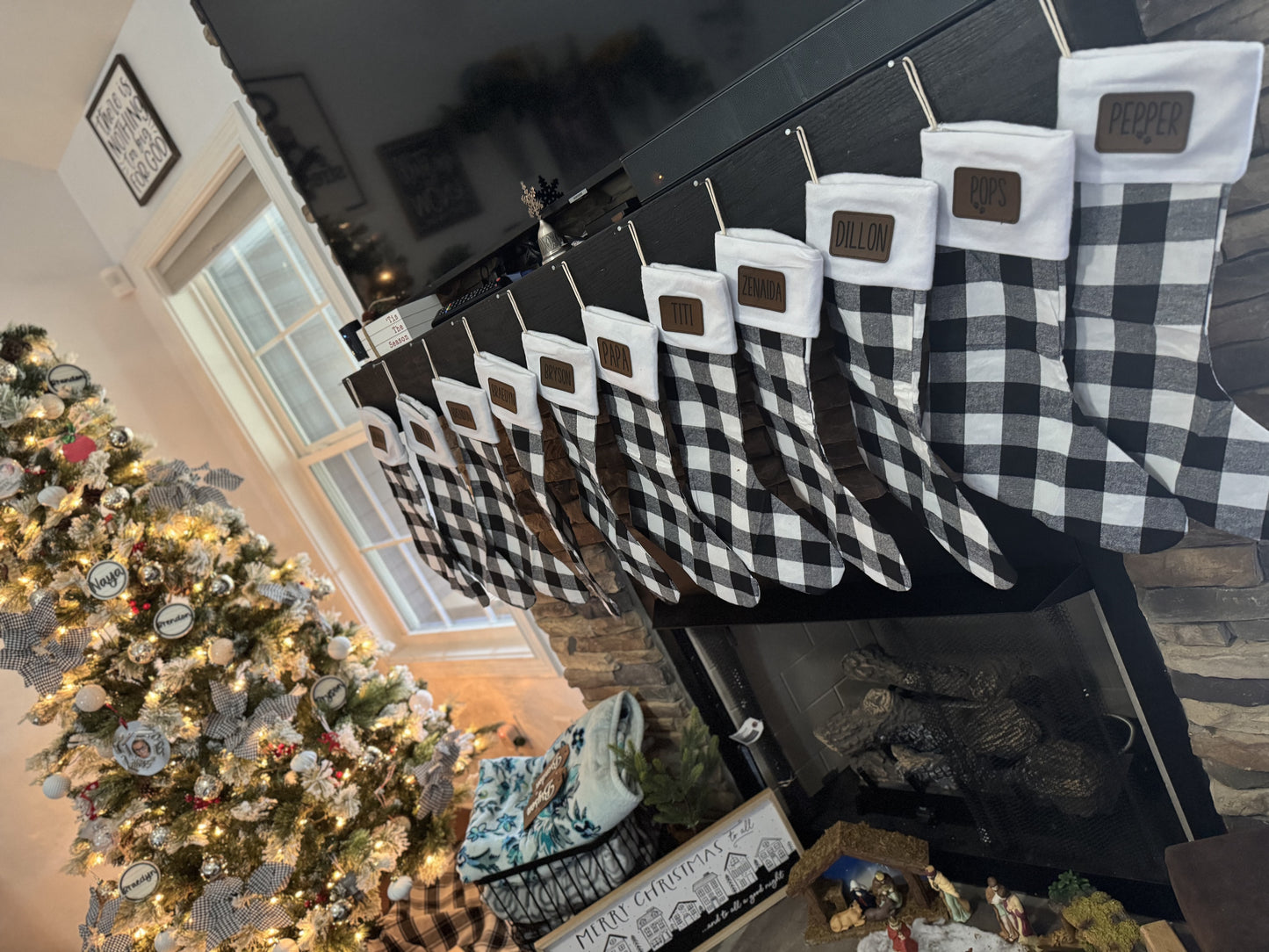 Plaid Leather Custom Patch-STOCKING