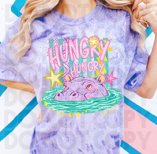Hungry Hungry Hippo -Blue- DTF Transfer