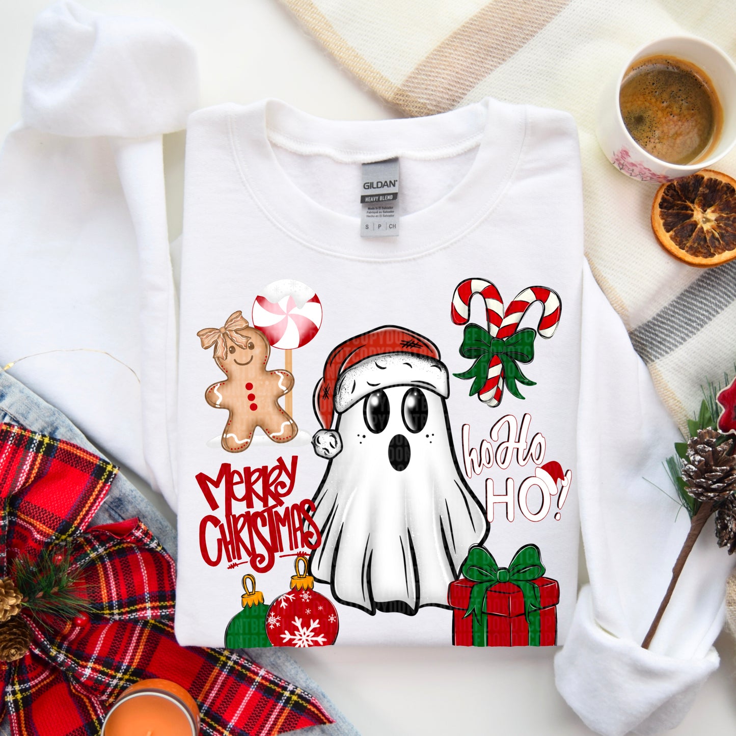 Ghostly Christmas Collage- DTF Transfer