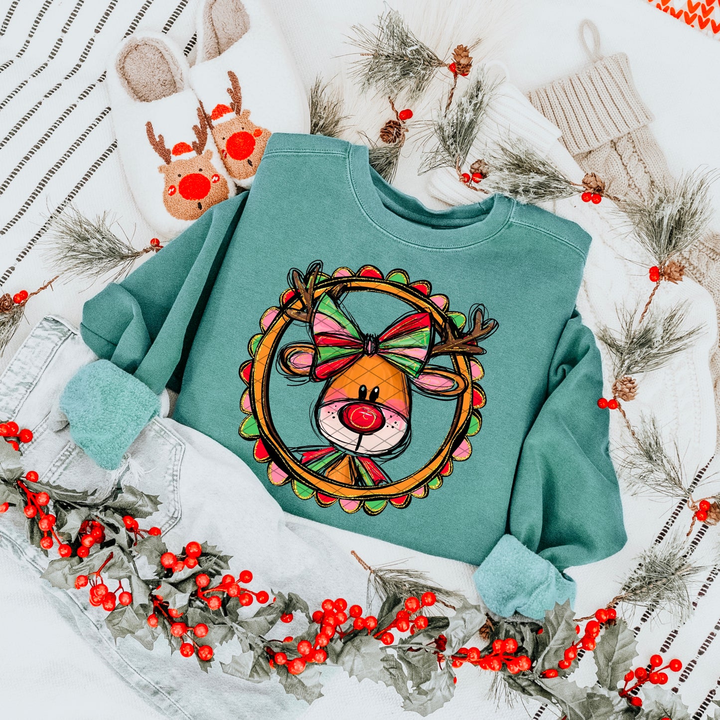 Girly Rudolph- DTF Transfer