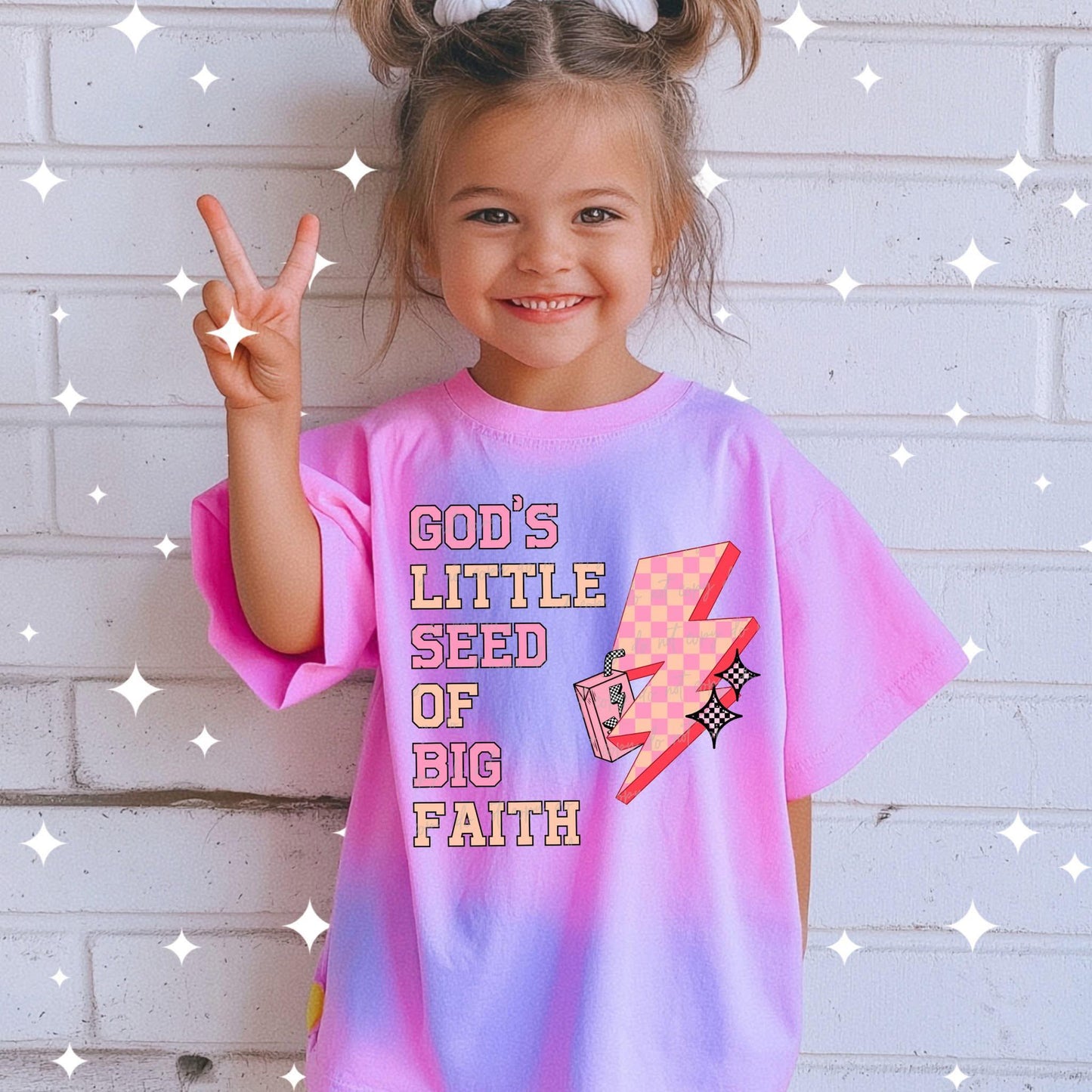 God s Little Seed Of Big Faith Girls RC - DTF Transfer