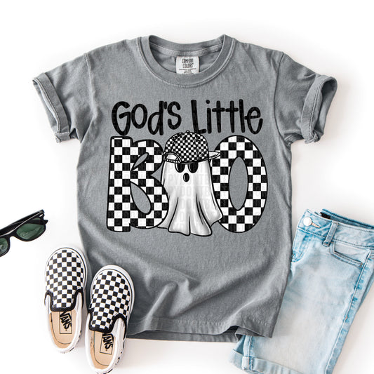 God's little boo black checkered- DTF Transfer