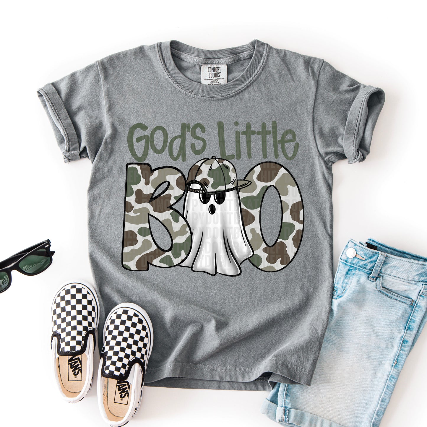 God's little boo camo- DTF Transfer