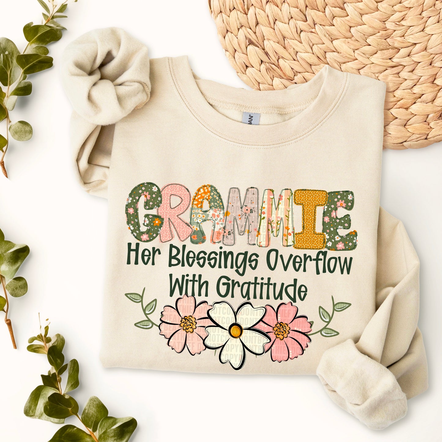 Her blessings overflow with gratitude- DTF Transfer