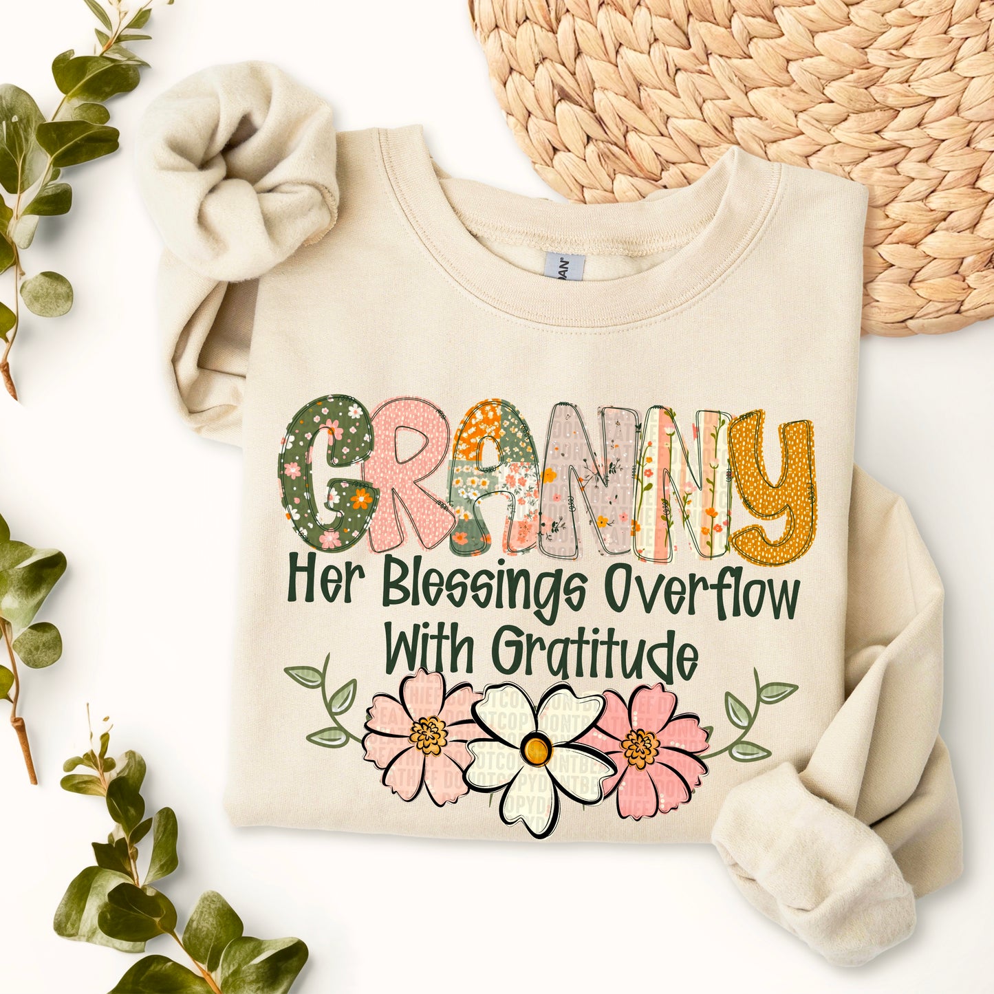 Her blessings overflow with gratitude- DTF Transfer