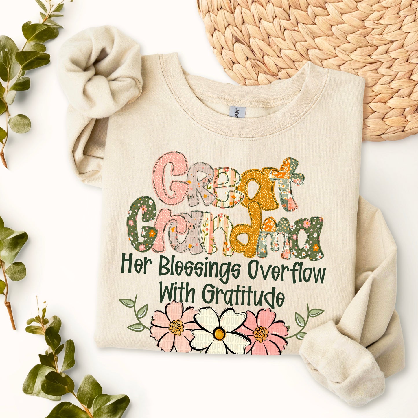 Her blessings overflow with gratitude- DTF Transfer