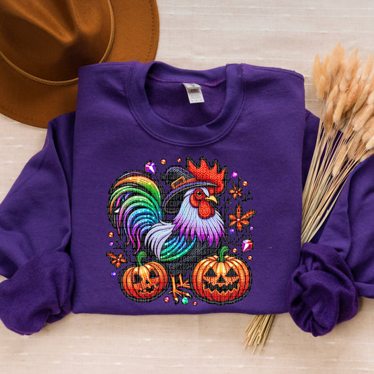 Faux Rhinestone Halloween Rooster-DTF Transfers