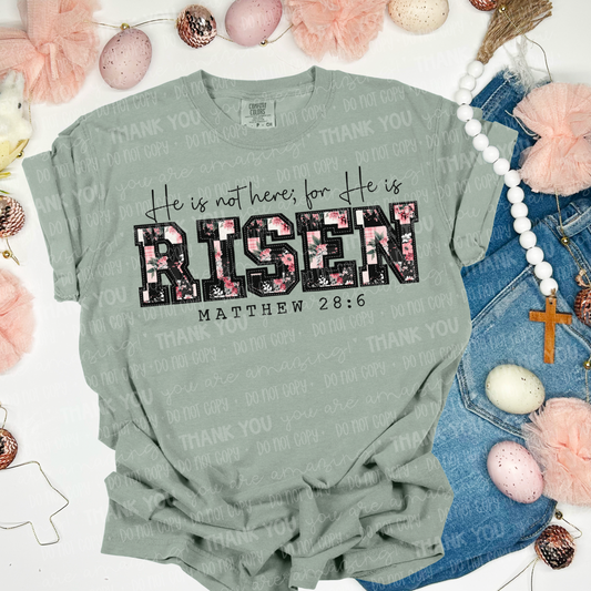 He is risen quilted floral- DTF Transfer