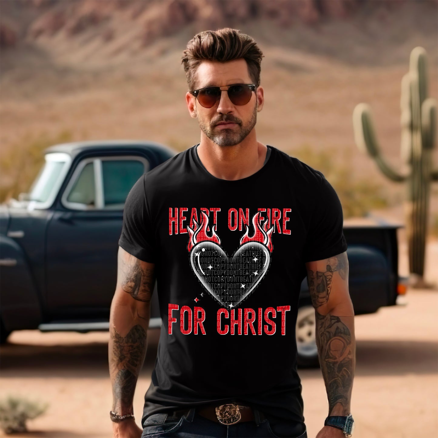 Heart on fire for Christ- DTF Transfer