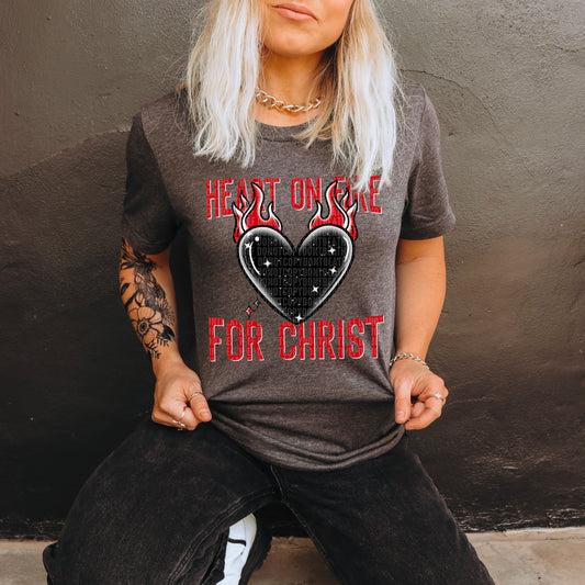 Heart on fire for Christ- DTF Transfer