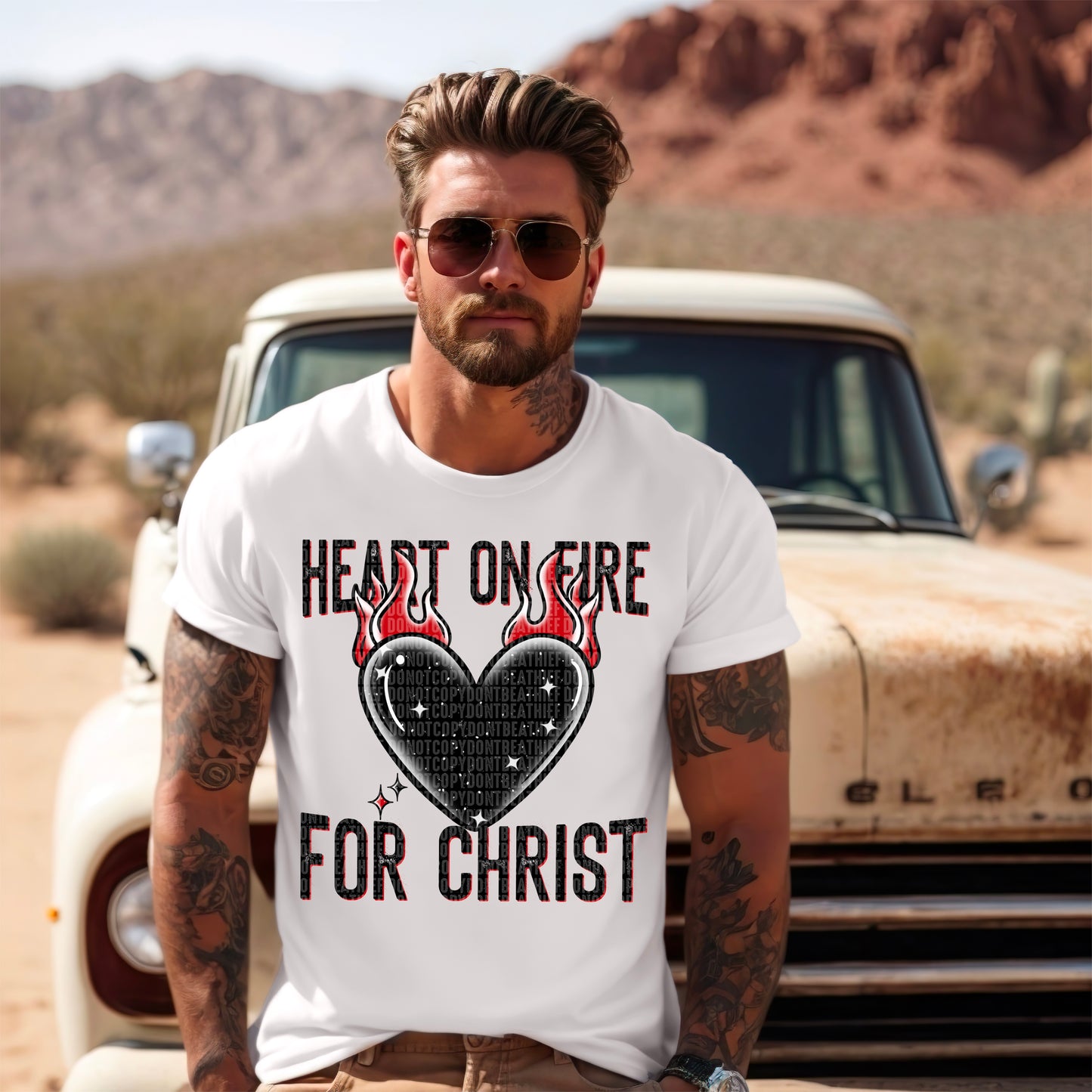 Heart on fire for Christ- DTF Transfer