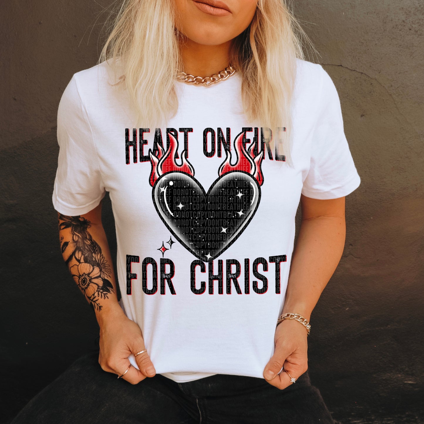 Heart on fire for Christ- DTF Transfer