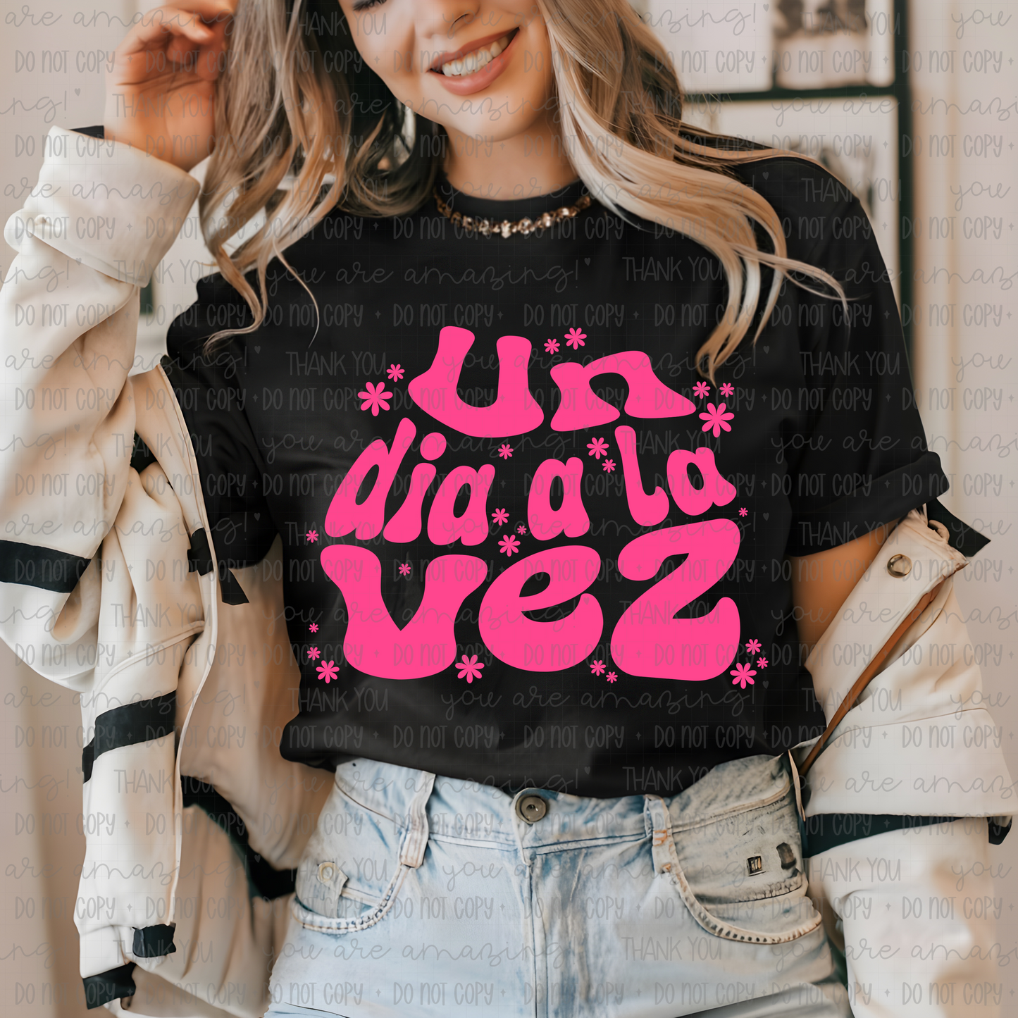 Un dia a la vez-flowers-DTF Transfer