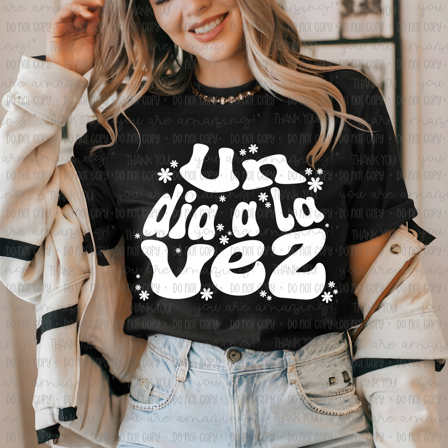 Un dia a la vez-flowers-DTF Transfer