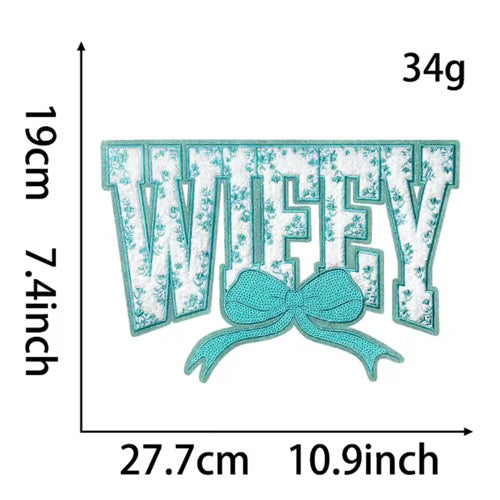 Wifey-Coquette-Embroidery Patches- Chenille Patch