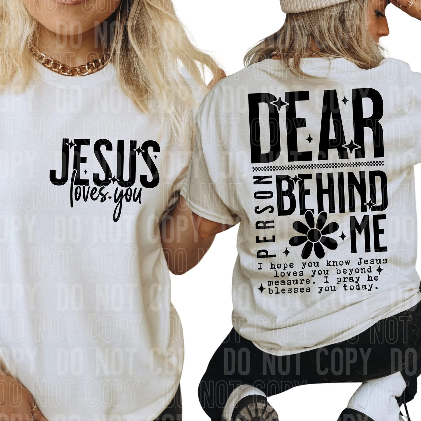 Jesus loves you / Dear Person Behind you -SET-DTF Transfer