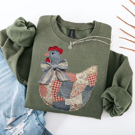 Quilted chicken- DTF Transfer