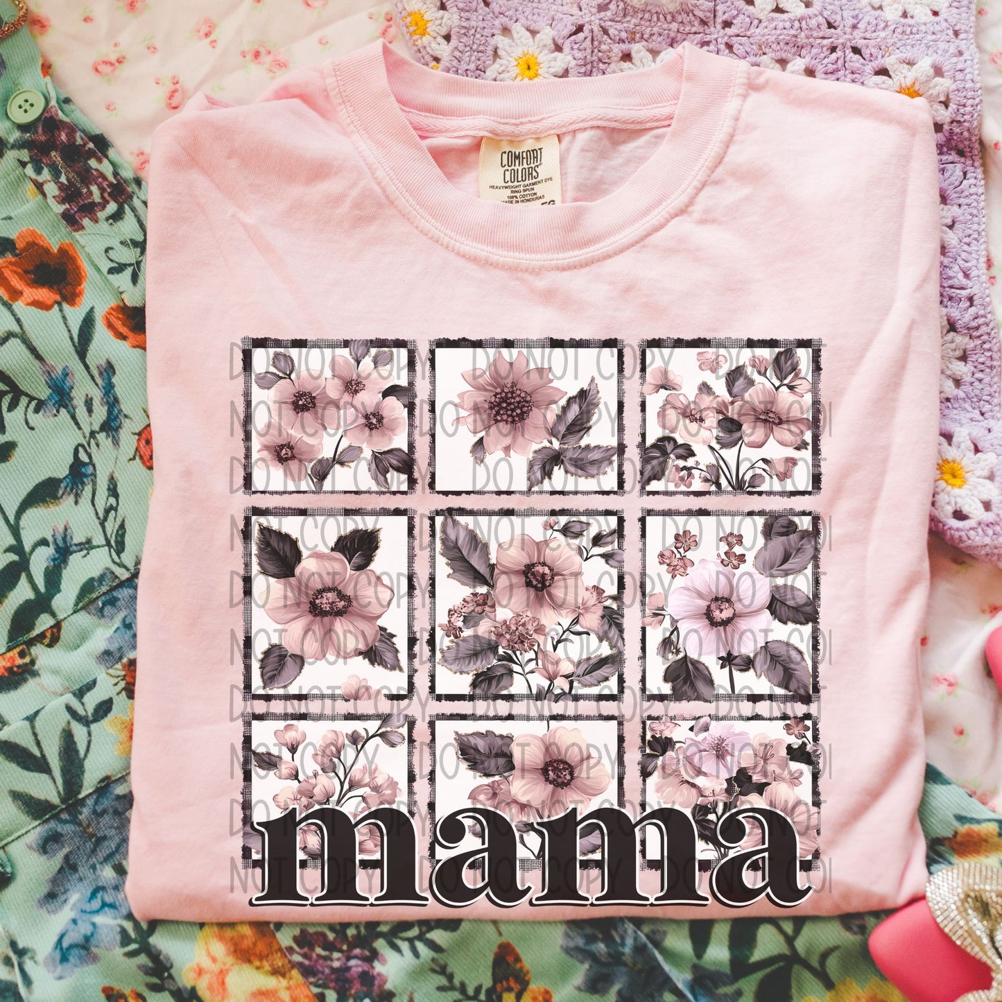 Pink Floral Mama-DTF Transfer