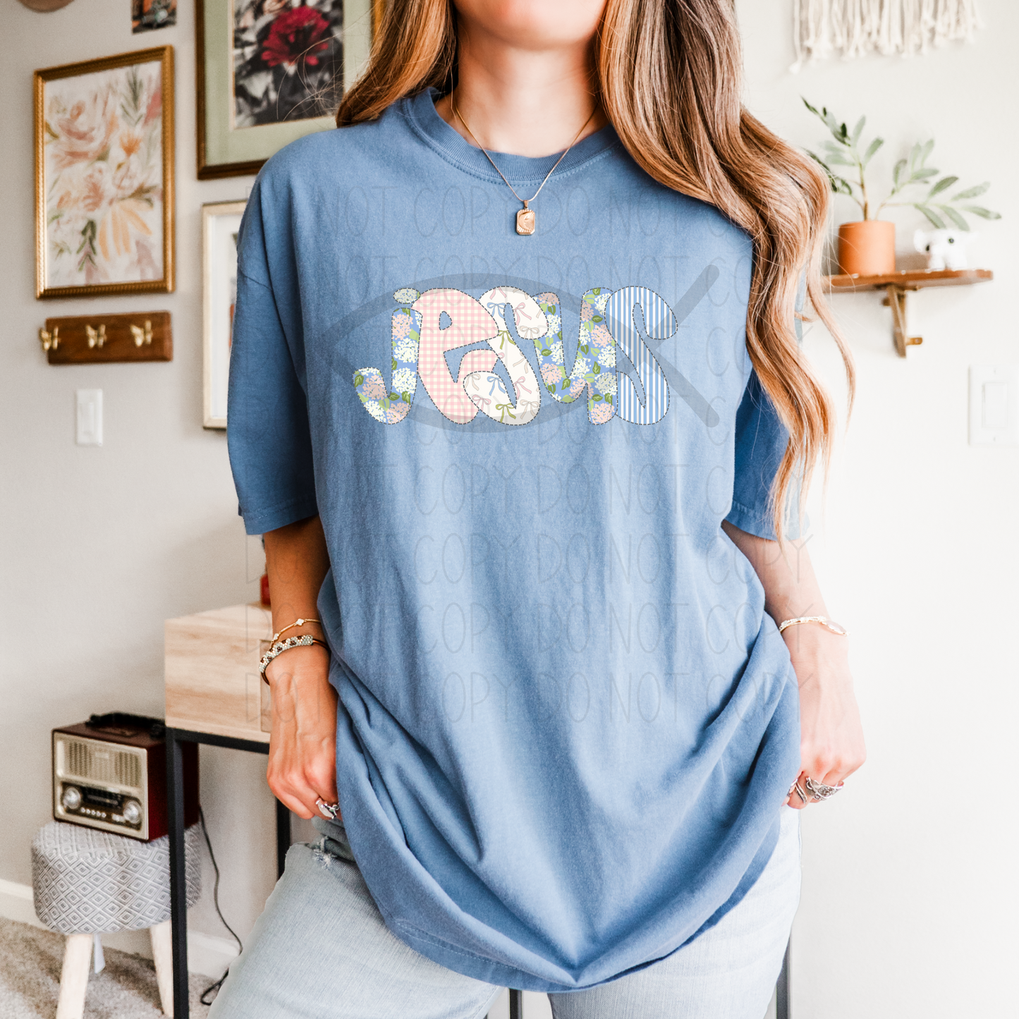Jesus girly floral-DTF Transfer
