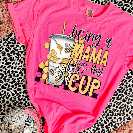 Being a mama fills my cup (bees)-DTF Transfer