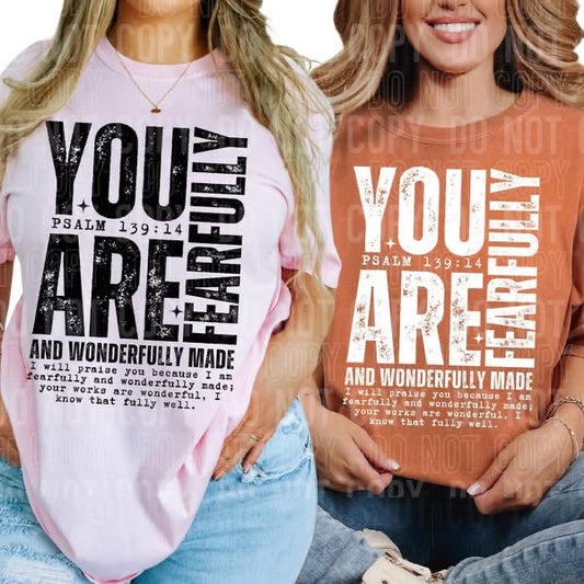 You are fearfully Pslam 139:14- DTF Transfer
