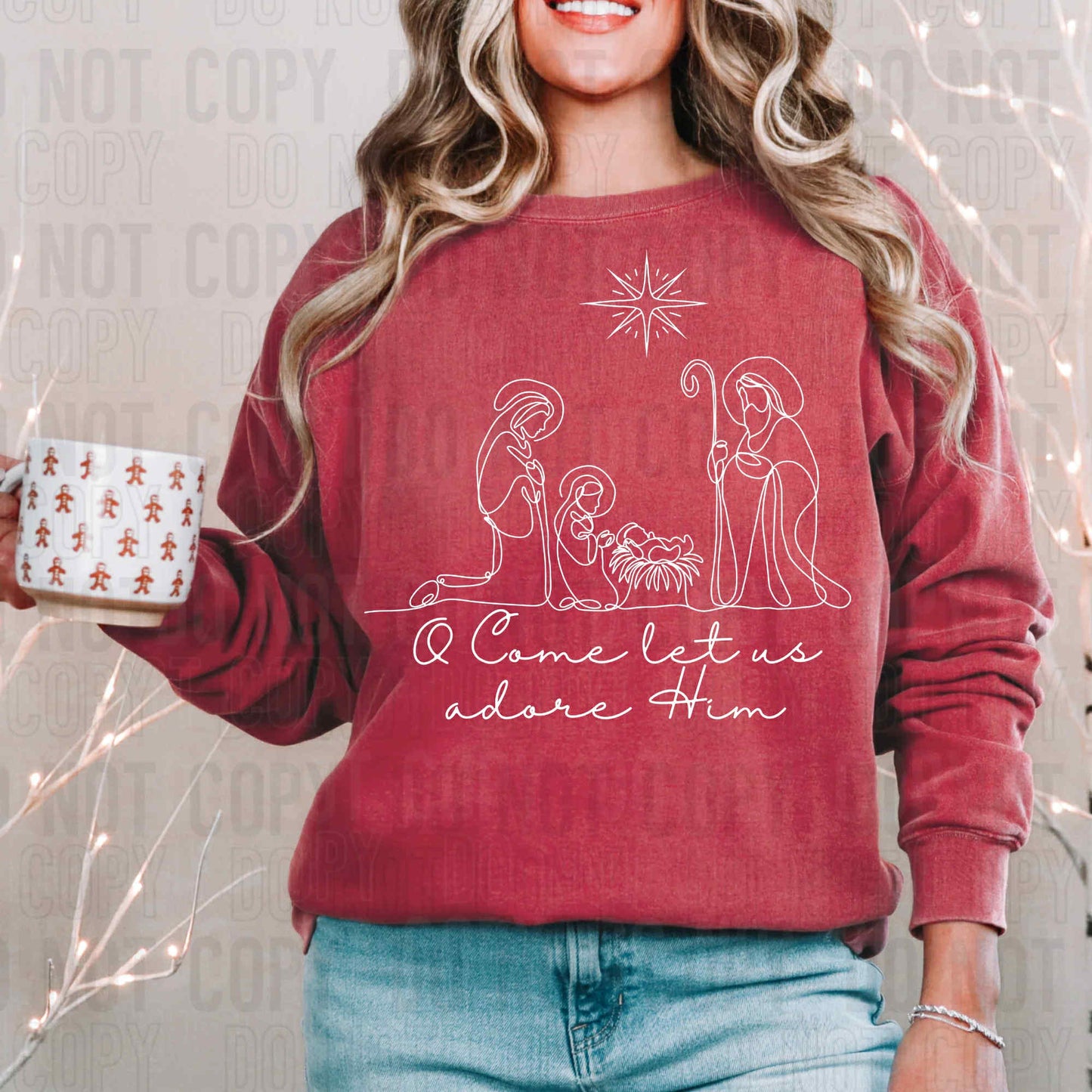Oh Come Let Us Adore Him-Screen Print Transfer