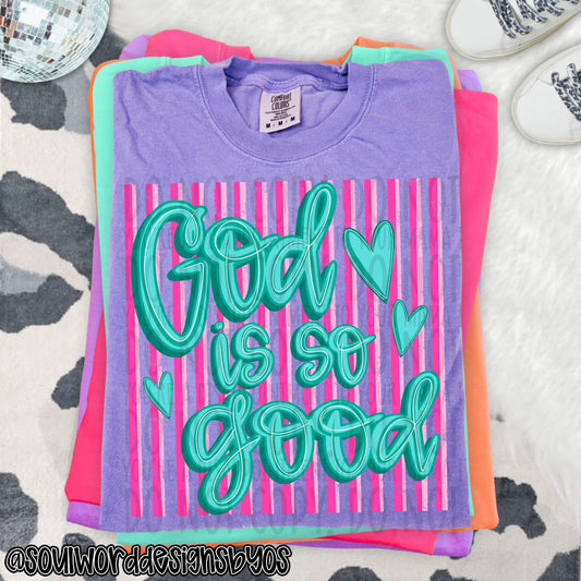 God is so good-teal- DTF Transfer