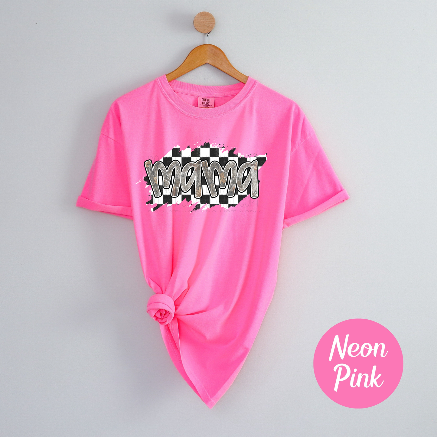 Mama camo with checkered background - DTF Transfer