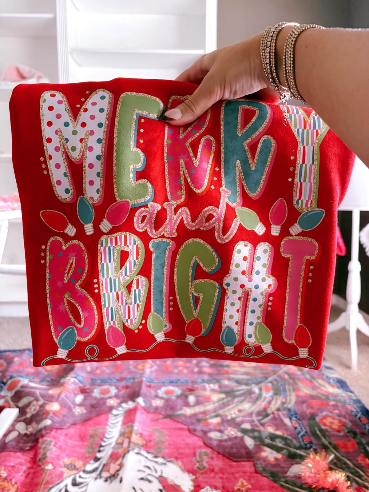 Merry & Bright- Red Gildan Tee 6400