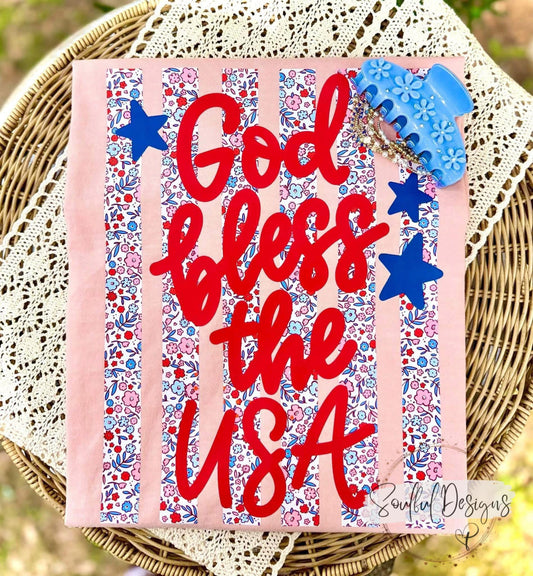 God bless the USA stripped- DTF Transfer