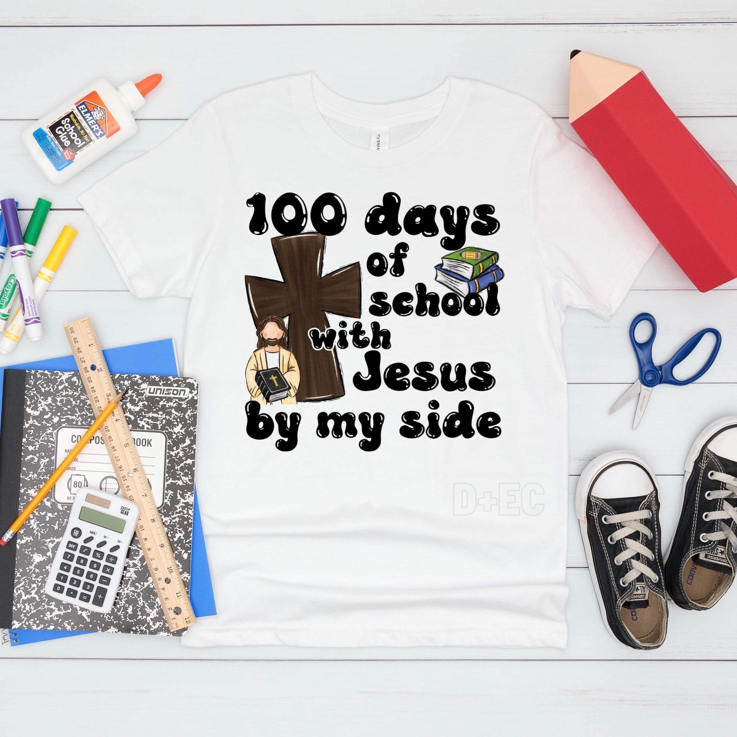 100 days of school with Jesus by my side- DTF transfer