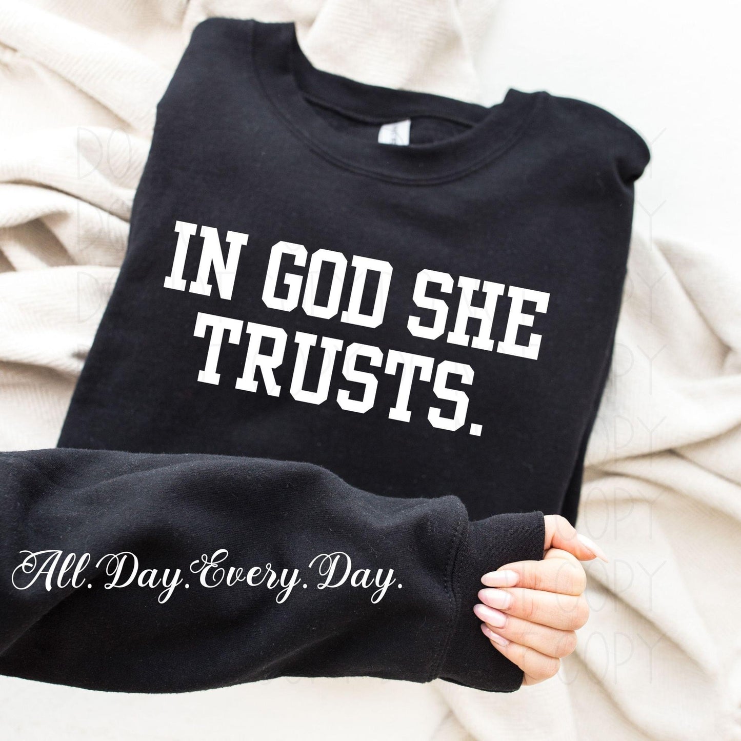 In God she trusts.