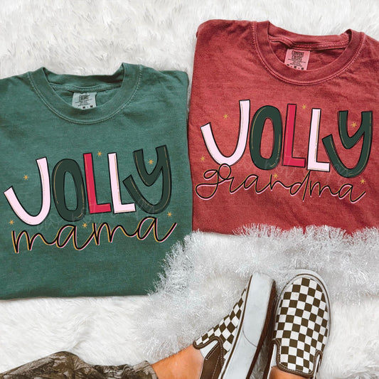 Jolly Mama/Grandma- Completed Tee