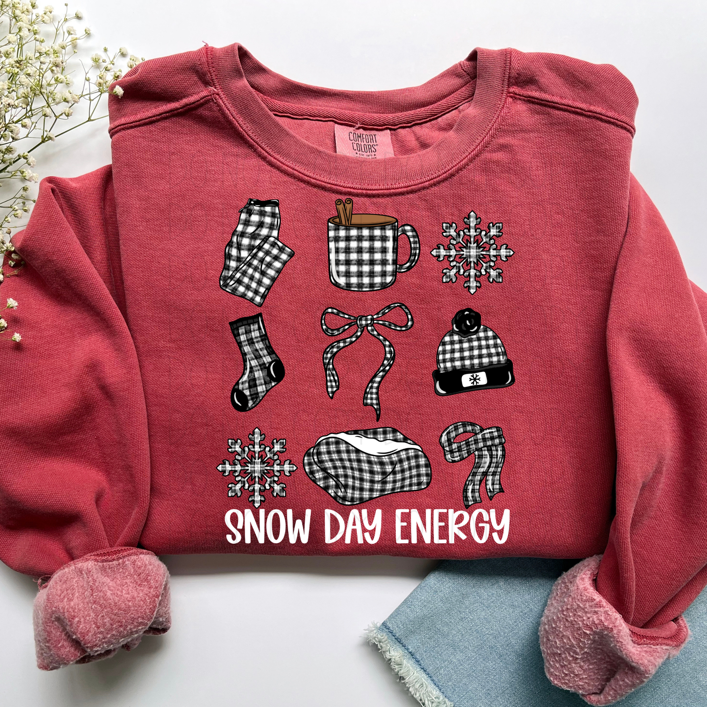 Snow Day Energy Buffalo Plaid- DTF Transfer