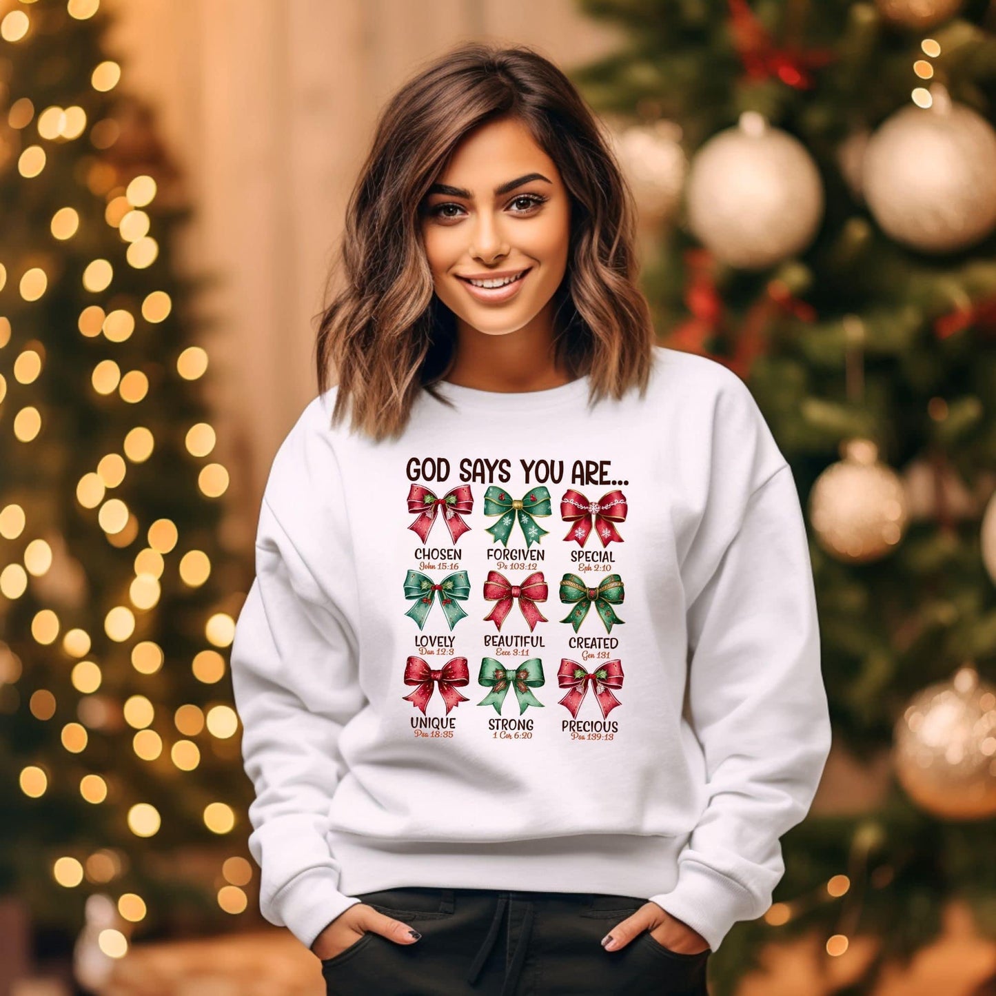 God Says I am Christmas-BOWS- DTF Transfer