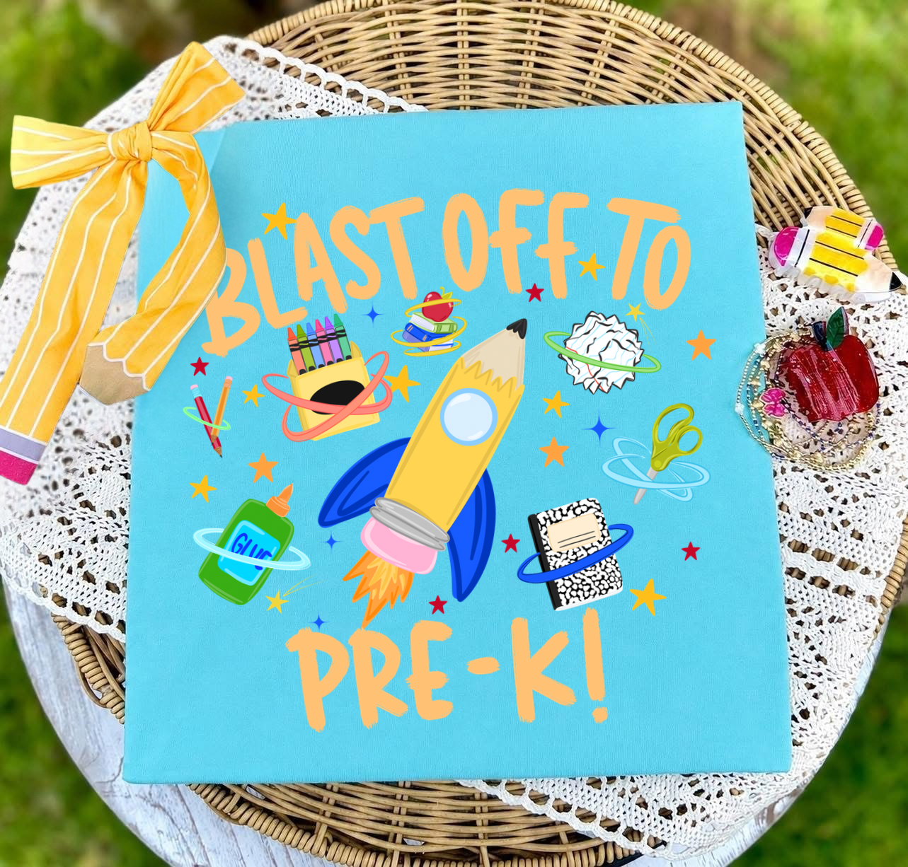 Blast Off To Pre-K Blue - DTF Transfer
