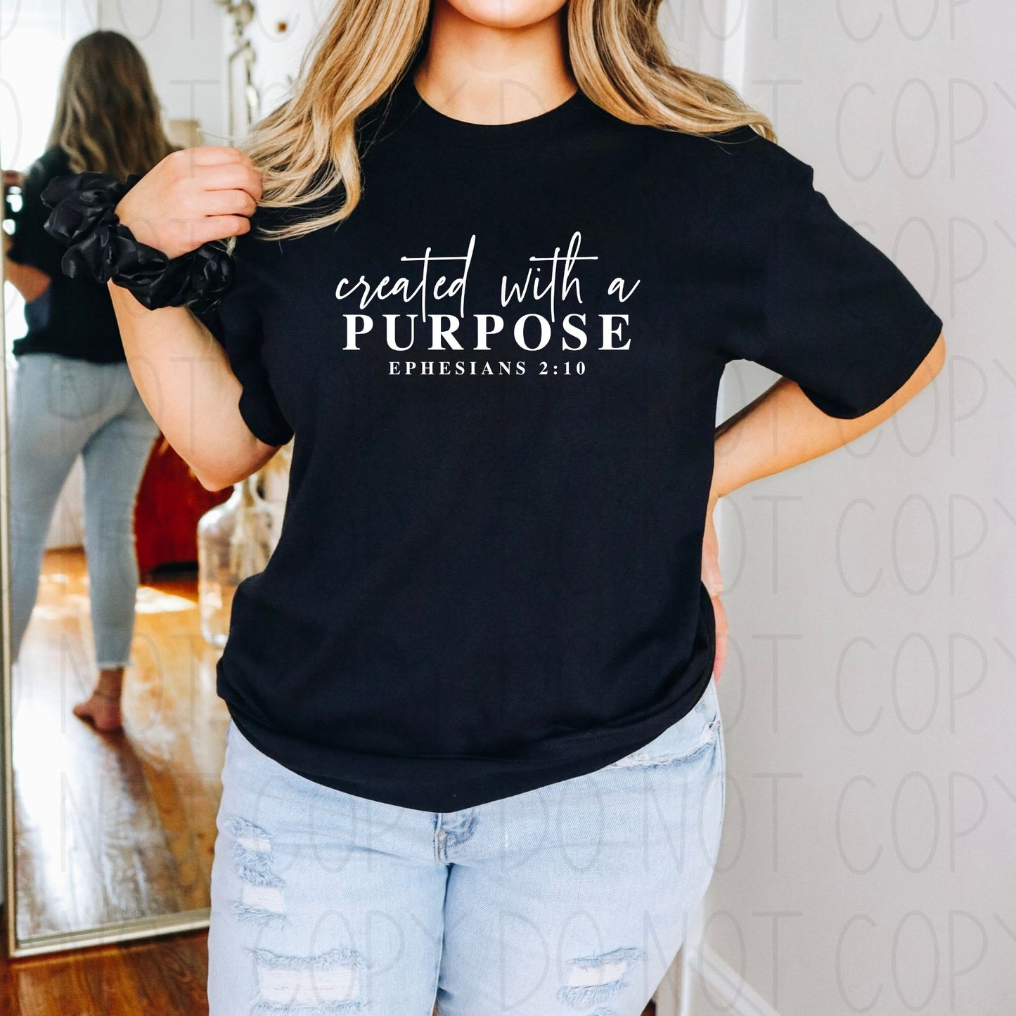 created with a purpose Ephesians 2:10- DTF Transfer