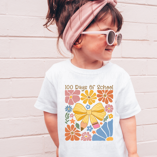 100 days of school boy/floral- DTF transfer
