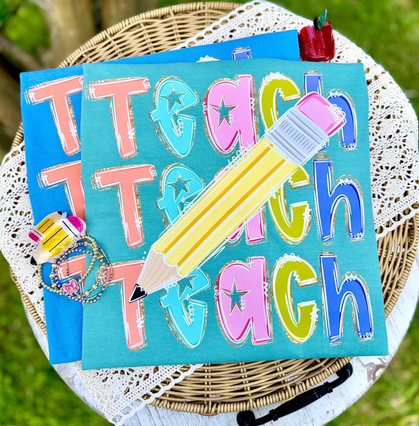 Teach Stacked Pencil NOT CUSTOM- DTF transfer